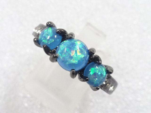 JAPANESE KIMONO / ANTIQUE COLORED STONE RING (SIZE 24)